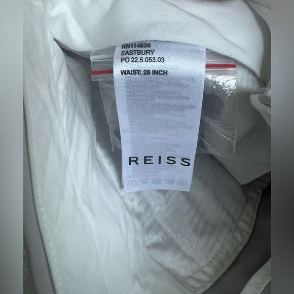 Reiss Eastbury Slim Fit Cotton Blend Chino Trousers (Stone) - Picture 5 of 7